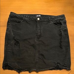 Wax Jean‎ Black Distressed Pencil Skirt